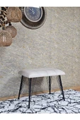 Metal Siyah Tel Ayaklı 60 cm Puf Bench - Puf - Bench - Oturak - Mutfak Oturağı - Antre Oturağı Krem Renk 60 x 40 Boyut/Ebat thumbnail 3