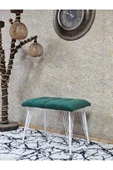 Metal Beyaz Tel Ayaklı 60 cm Puf Bench - Puf - Bench - Oturak - Mutfak Oturağı - Antre Oturağı Yeşil Renk 60 x 40 Boyut/Ebat thumbnail 1
