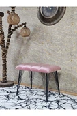 Metal Siyah Tel Ayaklı 60 cm Puf Bench - Puf - Bench - Oturak - Mutfak Oturağı - Antre Oturağı Pembe Renk 60 x 40 Boyut/Ebat thumbnail 1