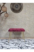 Metal Gold Tel Ayaklı 60 cm Puf Bench - Puf - Bench - Oturak - Mutfak Oturağı - Antre Oturağı Bordo Renk 60 x 40 Boyut/Ebat thumbnail 2