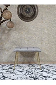 Metal Gold Tel Ayaklı 60 cm Puf Bench - Puf - Bench - Oturak - Mutfak Oturağı - Antre Oturağı Gri Renk 60 x 40 Boyut/Ebat thumbnail 2