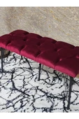 Metal Siyah Tel Ayaklı 100 cm Puf Bench - Puf - Bench - Oturak - Mutfak Oturağı - Antre Oturağı Bordo Renk 100 x 40 Boyut/Ebat thumbnail 4