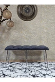 Metal Krom Tel Ayaklı 100 cm Puf Bench - Puf - Bench - Oturak - Mutfak Oturağı - Antre Oturağı Füme Renk 100 x 40 Boyut/Ebat thumbnail 2