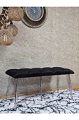 Metal Krom Tel Ayaklı 100 cm Puf Bench - Puf - Bench - Oturak - Mutfak Oturağı - Antre Oturağı Siyah Renk 100 x 40 Boyut/Ebat thumbnail 3