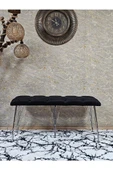 Metal Krom Tel Ayaklı 100 cm Puf Bench - Puf - Bench - Oturak - Mutfak Oturağı - Antre Oturağı Siyah Renk 100 x 40 Boyut/Ebat thumbnail 2
