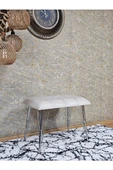 Metal Krom Tel Ayaklı 60 cm Puf Bench - Puf - Bench - Oturak - Mutfak Oturağı - Antre Oturağı Krem Renk 60 x 40 Boyut/Ebat thumbnail 3