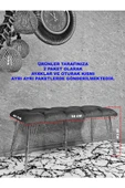 Metal Siyah Tel Ayaklı 100 cm Puf Bench - Puf - Bench - Oturak - Mutfak Oturağı - Antre Oturağı Yeşil Renk 100 x 40 Boyut/Ebat thumbnail 5