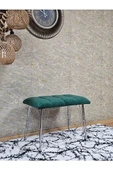Metal Krom Tel Ayaklı 60 cm Puf Bench - Puf - Bench - Oturak - Mutfak Oturağı - Antre Oturağı Yeşil Renk 60 x 40 Boyut/Ebat - 3