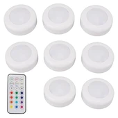 Powermaster PM-27186 Led Mobilya Merdiven Pilli Aydınlatma 3M Yapışkanlı Kumandalı RGB + 4000K (8'Li Paket) thumbnail 2