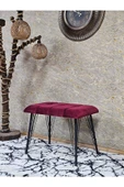 Metal Siyah Tel Ayaklı 60 cm Puf Bench - Puf - Bench - Oturak - Mutfak Oturağı - Antre Oturağı Bordo Renk 60 x 40 Boyut/Ebat thumbnail 1