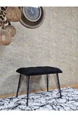 Metal Siyah Tel Ayaklı 60 cm Puf Bench - Puf - Bench - Oturak - Mutfak Oturağı - Antre Oturağı Siyah Renk 60 x 40 Boyut/Ebat thumbnail 3