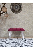 Metal Beyaz Tel Ayaklı 60 cm Puf Bench - Puf - Bench - Oturak - Mutfak Oturağı - Antre Oturağı Bordo Renk 60 x 40 Boyut/Ebat thumbnail 2