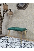 Metal Gold Tel Ayaklı 60 cm Puf Bench - Puf - Bench - Oturak - Mutfak Oturağı - Antre Oturağı Yeşil Renk 60 x 40 Boyut/Ebat thumbnail 1