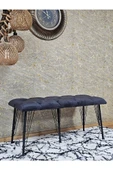 Metal Siyah Tel Ayaklı 100 cm Puf Bench - Puf - Bench - Oturak - Mutfak Oturağı - Antre Oturağı Füme Renk 100 x 40 Boyut/Ebat thumbnail 3