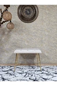 Metal Gold Tel Ayaklı 60 cm Puf Bench - Puf - Bench - Oturak - Mutfak Oturağı - Antre Oturağı Krem Renk 60 x 40 Boyut/Ebat - 2