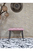 Metal Siyah Tel Ayaklı 60 cm Puf Bench - Puf - Bench - Oturak - Mutfak Oturağı - Antre Oturağı Pembe Renk 60 x 40 Boyut/Ebat thumbnail 2
