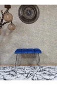 Metal Krom Tel Ayaklı 60 cm Puf Bench - Puf - Bench - Oturak - Mutfak Oturağı - Antre Oturağı Mavi Renk 60 x 40 Boyut/Ebat - 2