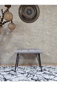 Metal Siyah Tel Ayaklı 60 cm Puf Bench - Puf - Bench - Oturak - Mutfak Oturağı - Antre Oturağı Gri Renk 60 x 40 Boyut/Ebat thumbnail 2
