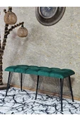 Metal Siyah Tel Ayaklı 100 cm Puf Bench - Puf - Bench - Oturak - Mutfak Oturağı - Antre Oturağı Yeşil Renk 100 x 40 Boyut/Ebat thumbnail 1