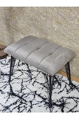 Metal Siyah Tel Ayaklı 60 cm Puf Bench - Puf - Bench - Oturak - Mutfak Oturağı - Antre Oturağı Gri Renk 60 x 40 Boyut/Ebat thumbnail 4