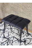 Metal Siyah Tel Ayaklı 60 cm Puf Bench - Puf - Bench - Oturak - Mutfak Oturağı - Antre Oturağı Füme Renk 60 x 40 Boyut/Ebat thumbnail 4