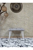 Metal Beyaz Tel Ayaklı 60 cm Puf Bench - Puf - Bench - Oturak - Mutfak Oturağı - Antre Oturağı Gri Renk 60 x 40 Boyut/Ebat thumbnail 2