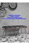 Metal Gold Tel Ayaklı 100 cm Puf Bench - Puf - Bench - Oturak - Mutfak Oturağı - Antre Oturağı Kahverengi Renk 100 x 40 Boyut/Ebat thumbnail 5