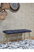 Metal Gold Tel Ayaklı 100 cm Puf Bench - Puf - Bench - Oturak - Mutfak Oturağı - Antre Oturağı Füme Renk 100 x 40 Boyut/Ebat thumbnail 3