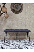 Metal Siyah Tel Ayaklı 100 cm Puf Bench - Puf - Bench - Oturak - Mutfak Oturağı - Antre Oturağı Füme Renk 100 x 40 Boyut/Ebat thumbnail 2