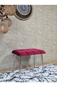 Metal Krom Tel Ayaklı 60 cm Puf Bench - Puf - Bench - Oturak - Mutfak Oturağı - Antre Oturağı Bordo Renk 60 x 40 Boyut/Ebat thumbnail 3