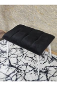 Metal Beyaz Tel Ayaklı 60 cm Puf Bench - Puf - Bench - Oturak - Mutfak Oturağı - Antre Oturağı Siyah Renk 60 x 40 Boyut/Ebat thumbnail 4