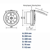 Baca Tipi Kapaklı Aspiratör Sessiz 200 mm Havalandırma Fan Ev ve Sanayi Tipi Güçlü Hava Koku Emişli thumbnail 2