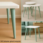 3 Adet Ahşap Ayak 40 Cm Su Yeşili M8 Civatalı Bağlantı Aparatlı Mobilya Tabure Sehpa Masa Destek Ayağı thumbnail 5