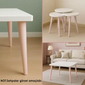 3 Adet Ahşap Ayak 40 Cm Açık Pembe M8 Civatalı Bağlantı Aparatlı Mobilya Tabure Sehpa Masa Destek Ayağı thumbnail 5