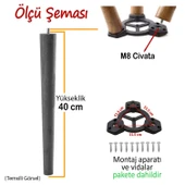3 Adet Ahşap Ayak 40 Cm Beyaz M8 Civatalı Bağlantı Aparatlı Mobilya Tabure Sehpa Masa Destek Ayağı thumbnail 2