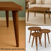 3 Adet Ahşap Ayak 40 Cm Koyu Meşe M8 Civatalı Bağlantı Aparatlı Mobilya Tabure Sehpa Masa Destek Ayağı thumbnail 5