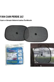 Le Moins Cher Oto Araba Yan Cam Perde Vantuzlu Siyah 2'li - 1