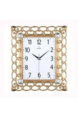 Universal DUVAR SAATİ ALTIN SARISI ÇERÇEVE ÇAP:32.3CMX 37.5CM PVC KADRAN SESSİZ AKAR MAKİNE MİNERAL CAM AKRİLİ - 1