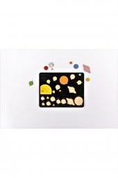 Eğitici Renkli Ahşap Güneş Sistemi Bul Tak Puzzle/Yapboz - 2
