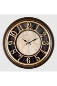 Galaxy 1965-VA DUVAR SAATİ KAHVERENGİ ÇERÇEVELİ İÇİ KAHVE-KAKREM HARİTALI 45CM KABARTMA - 1