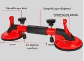 Çift Kollu Çektirmeli Vantuz Cam Fayans Granit Birleştirme Ayarlama Hizalama Düzeltme Aparatı Yatay thumbnail 5