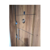 Tezwood 3653 Ahşap Kaplama Düz Model Çelik Kapı, Daire Kapısı, Villa Kapısı Sol Açılım - 5