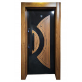 Tezwood 3460 Ahşap Kaplama Kabartma Model Çelik Kapı, Daire Kapısı, Villa Kapısı thumbnail 2