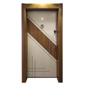 Tezwood 2578 Eskitme Kasalı İki Renk Düz Model Daire Kapısı, Çelik Kapı, Villa Kapısı - 1