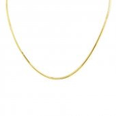 14k Sade Altın Balık Sırtı İtalyan Kolye 55cm thumbnail 1