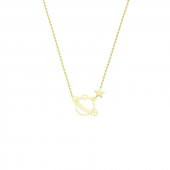 14k Altın Gezegen Yıldız Figürlü Kolye thumbnail 1