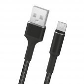 FitPlus Round RS-201 Micro USB Data/Şarj Kablosu 3A 2mt Örgü - Siyah - 2