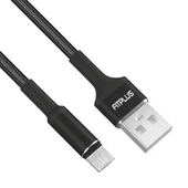 FitPlus Round RS-201 Micro USB Data/Şarj Kablosu 3A 2mt Örgü - Siyah - 1