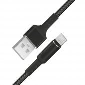 FitPlus Round RS-101 Micro USB Data/Şarj Kablosu 3A 1mt Örgü - Siyah - 3