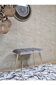 Gold Sivriltme Ayaklı 60 cm Puf Bench - Puf - Bench - Oturak - Mutfak Oturağı - Antre Oturağı Gri Renk 60 x 40 Boyut/Ebat thumbnail 3